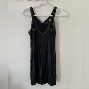 Forever 21 - Black Mini Dress with Sequin Details (Size Small)